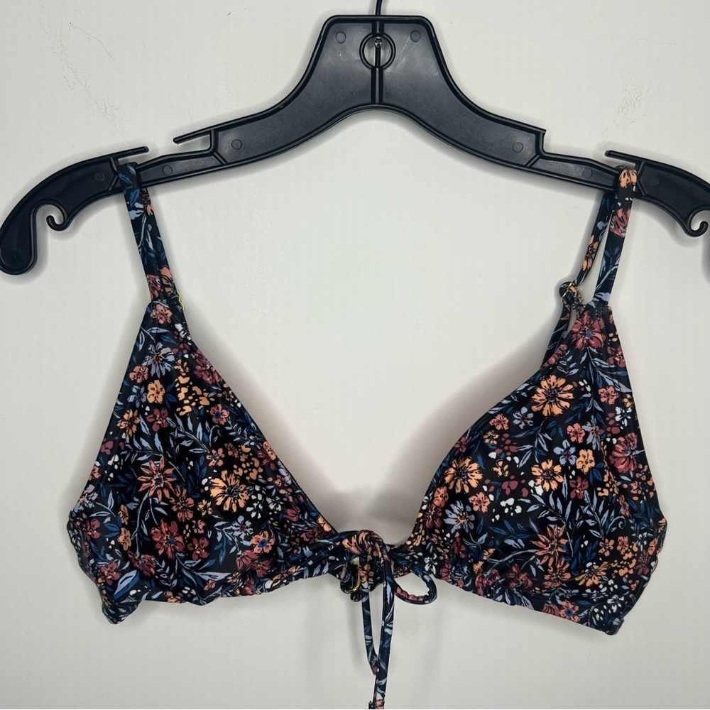 Xhilaration Floral Triangle Bikini Top Size Large